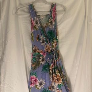 Purple sundress with multicolored flowers
